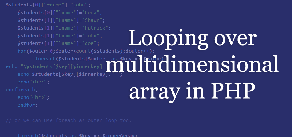Looping over multidimensional array using PHP